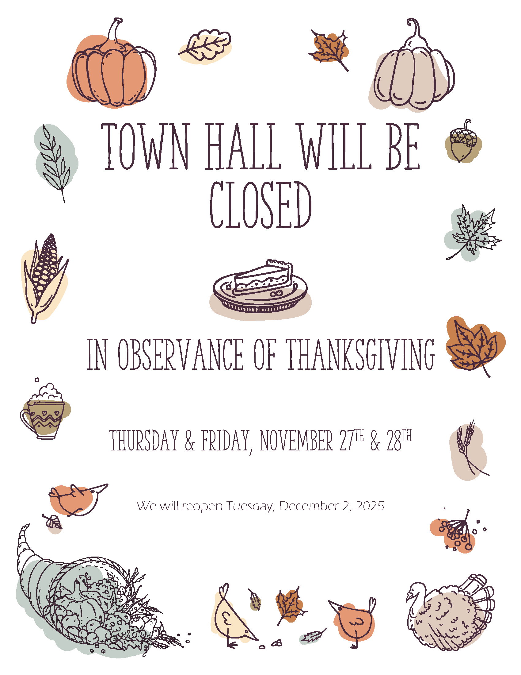 Thanksgiving Closure Flyer